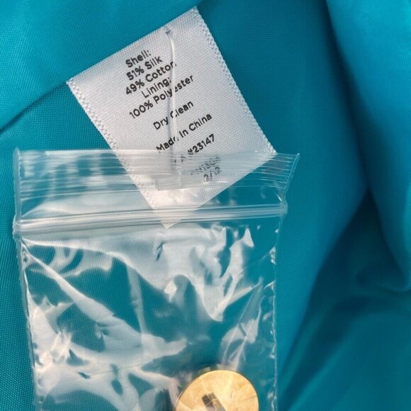 Talbots Women's NWT Blue Silk Open Front Quiet Luxury Collarless Blazer‎ 4/C40 - Picture 7 of 8